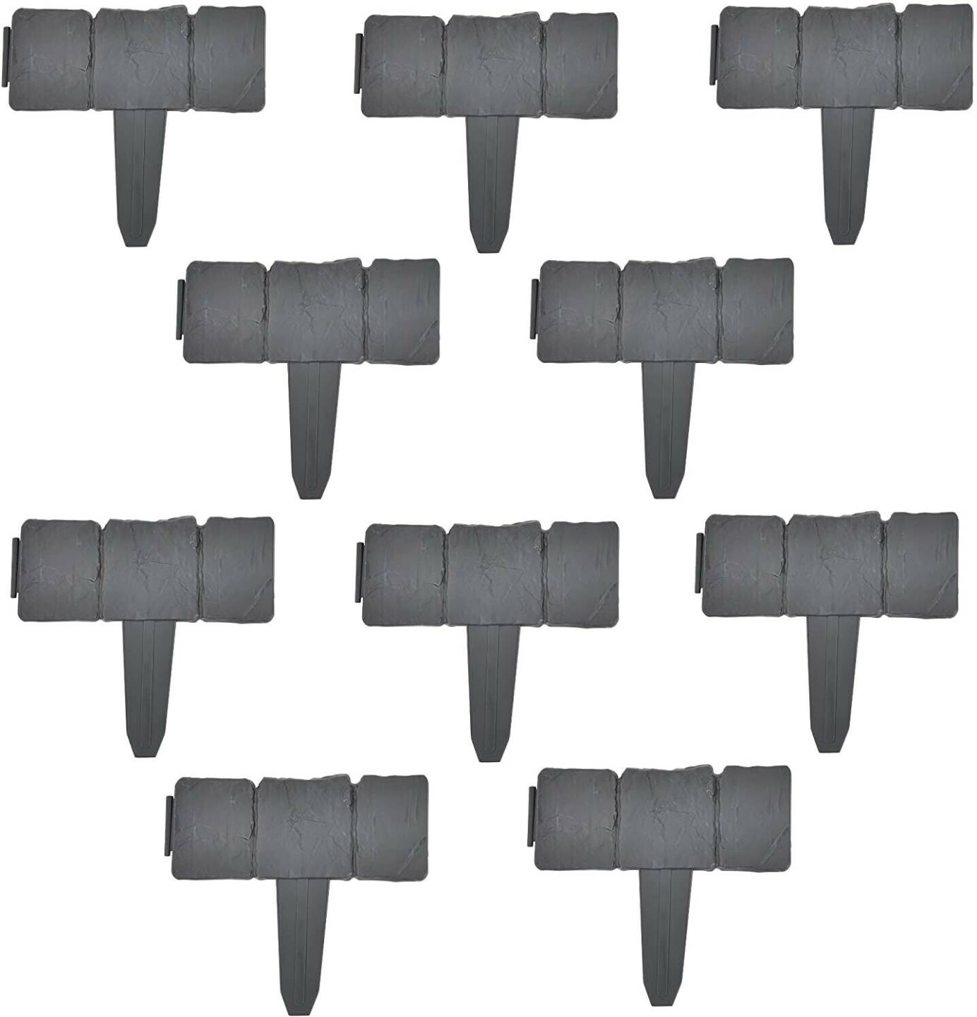 casa.pro Kit de 40 bordures gris 1 m (54430421) Bordures de jardin