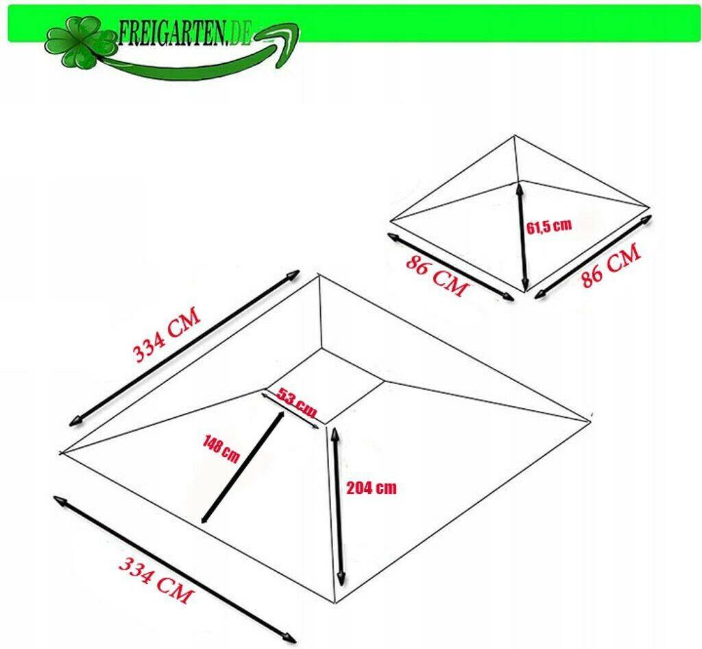 freigarten.de Replacement Roof for Pavilion 330 x 330 cm (M10)Dark Blue (M10GR) Tonnelles & pavillons de jardin