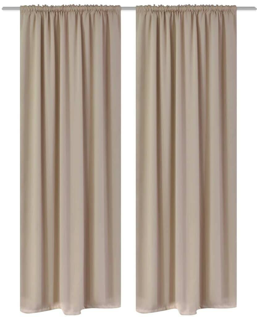 vidaXL Pack of 2 cream blackout curtains with slot head 135 x 245 cm (130374)