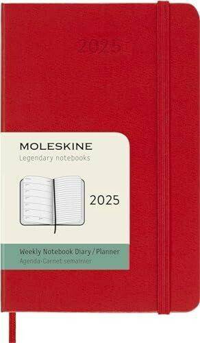 Moleskine Weekly Notebook Diary / Planner Pocket 2025 Hardcoverred Moleskine Weekly Notebook Diary / Planner Pocket 2025 Hardcover