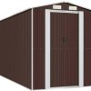 Abris de jardin vidaXL Abri de jardin en acier 192 x 440 x 223 cm marron