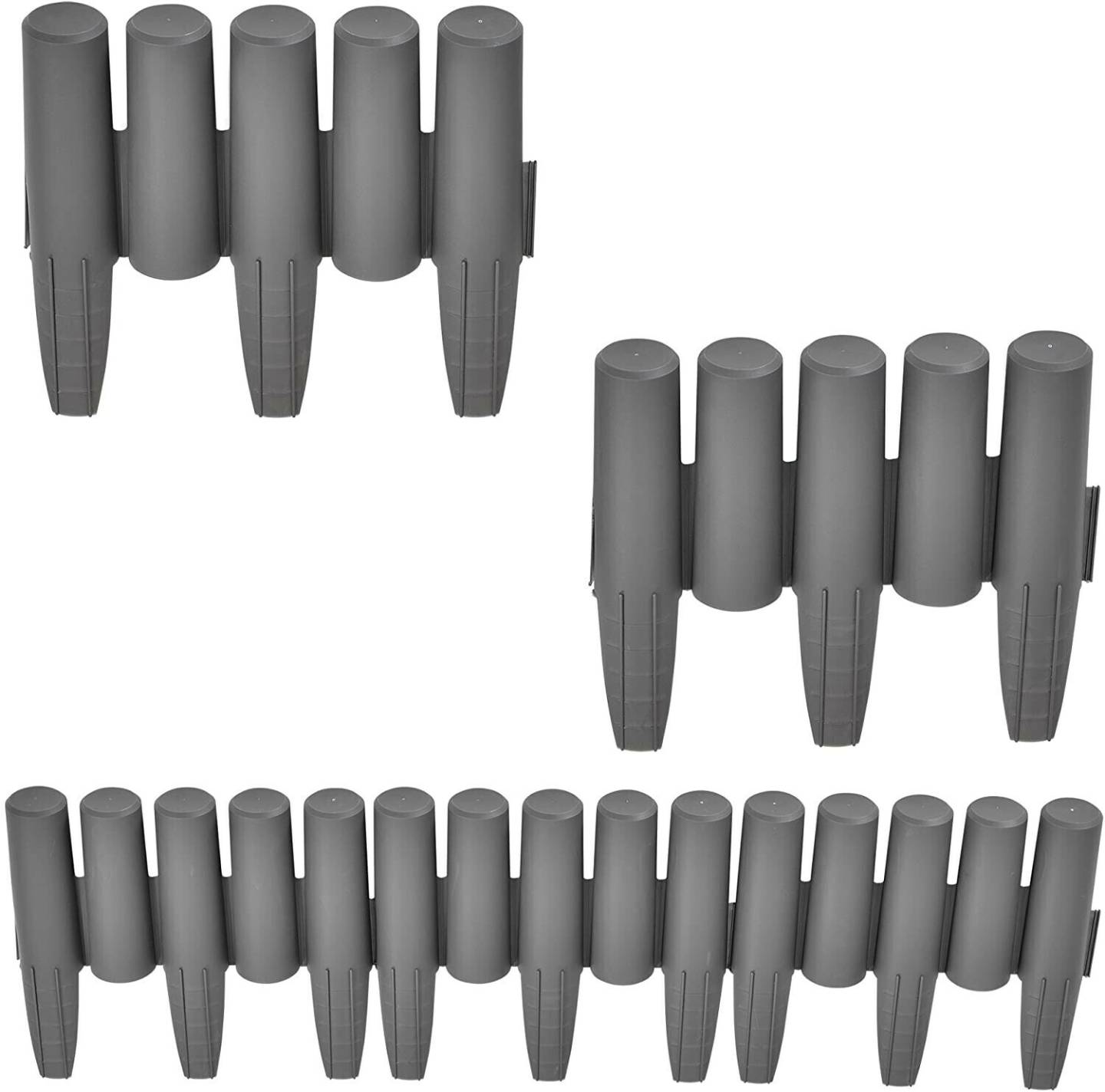 casa.pro Kit de 10 bordures gris 270 cm (54408943) Bordures de jardin