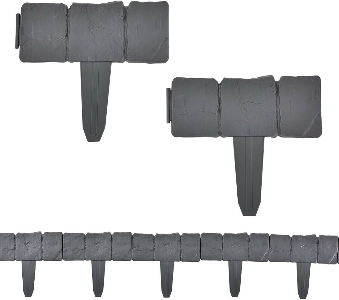 casa.pro Kit de 80 bordures gris 2 m (54430424) Bordures de jardin