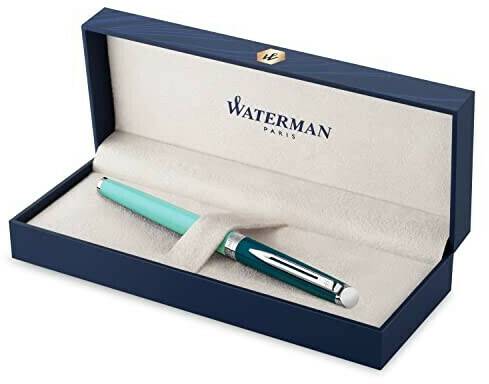 Waterman Hémisphère Colour Blocking Nib PenFountain Pen Colour Blocking Gift Box Blue Ink & Light Green Lacquer CT F (2190122) Stylos à plume