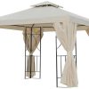 Tonnelles & pavillons de jardin Outsunny Tonnelle style colonial 2,95 x 2,95 m beige