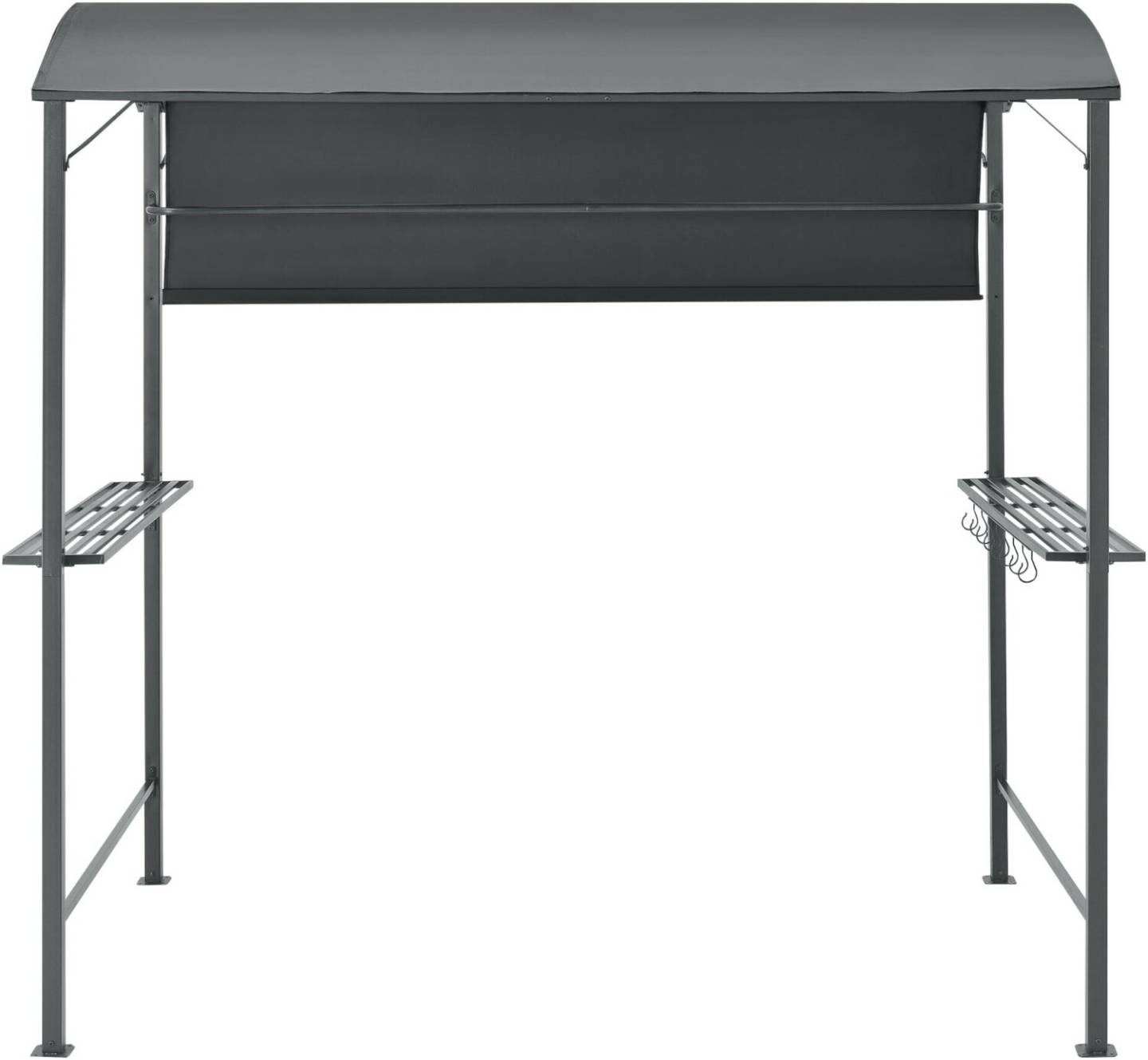 en.casa Grill pavilion Pyrgos 215x220x140cm dark gray Tonnelles & pavillons de jardin