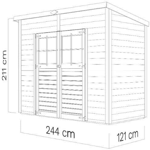 Abris de jardin Alpholz Alster 251 x 139 cm