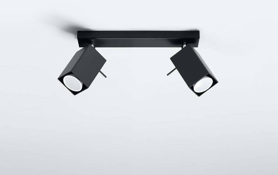 Sollux SL.0100 ceiling light MERIDA 2 black L: 30, W: 8, H: 15, GU10 socket, dimmable