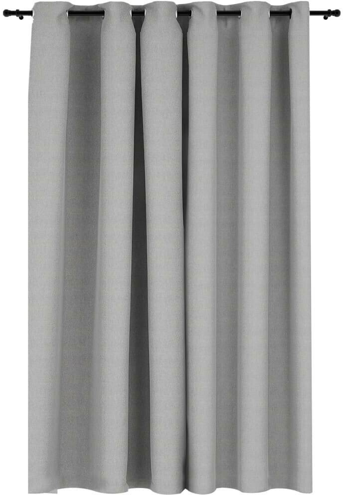 vidaXL Blackout curtain with eyelets linen look gray 290x245 cm (321171)