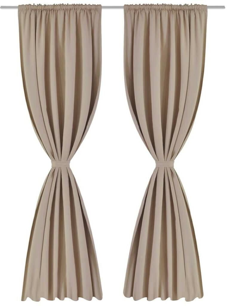 vidaXL Pack of 2 cream blackout curtains with slot head 135 x 245 cm (130374)