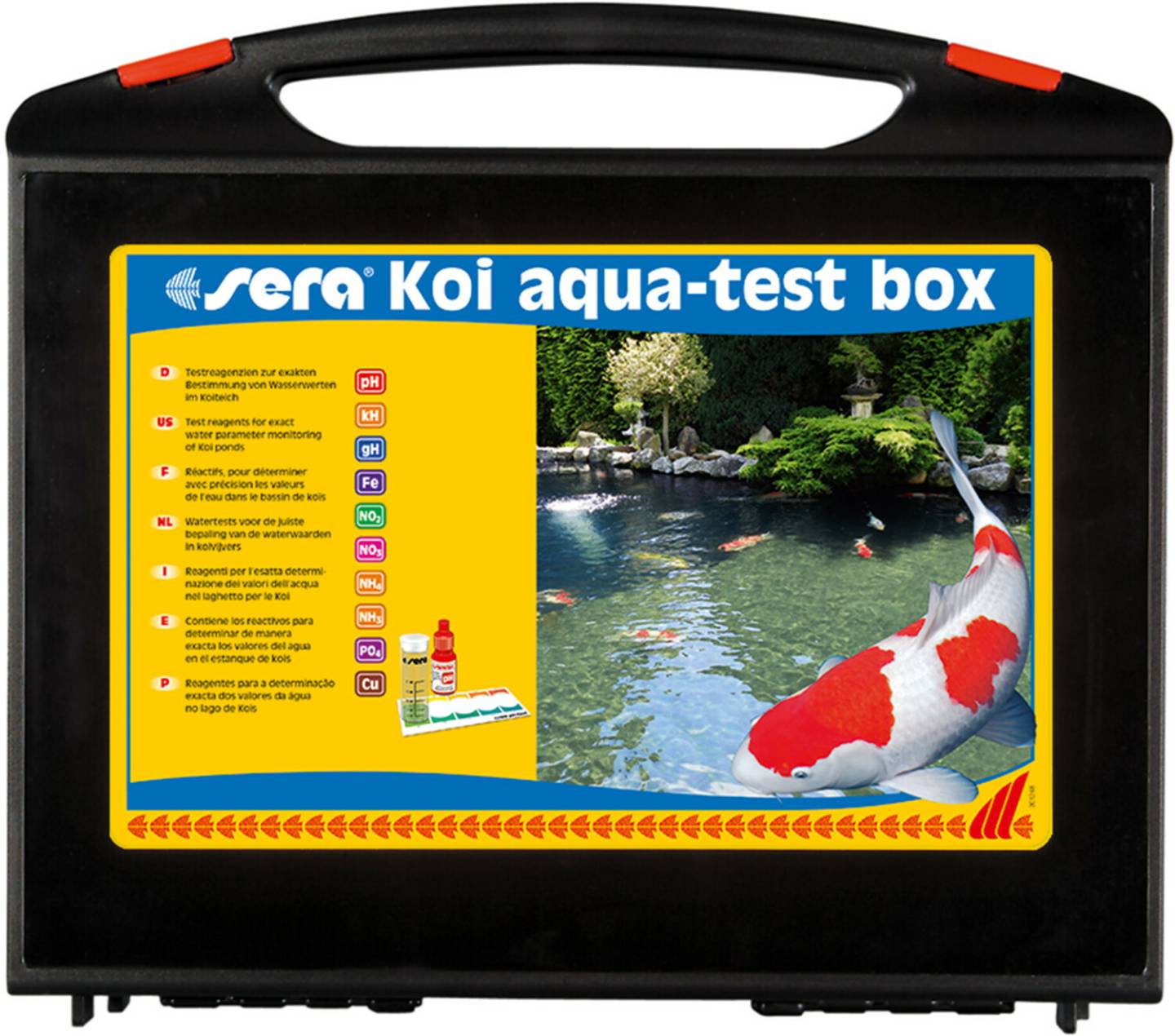 Entretien bassin de jardin sera Aqua-Test Box Koi